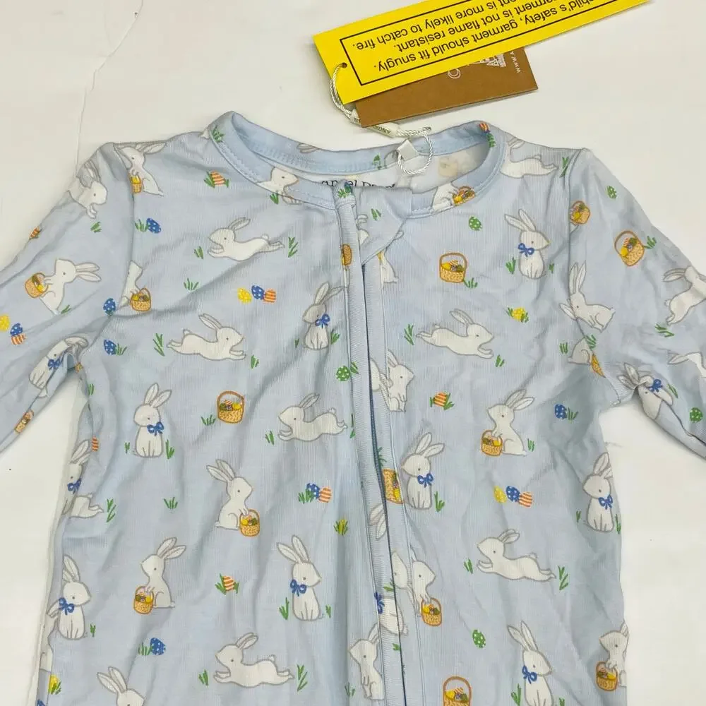 NWT Angel Dear 3-6M Blue Bunny Footie